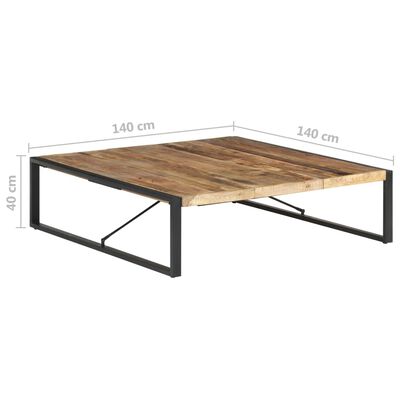 vidaXL Coffee Table 55.1"x55.1"x15.7" Rough Mango Wood