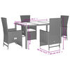 vidaXL 5 Piece Patio Dining Set with Cushions Beige Poly Rattan