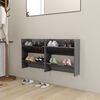 vidaXL Wall Shoe Cabinet Set of 2 High gloss grey Engineered wood