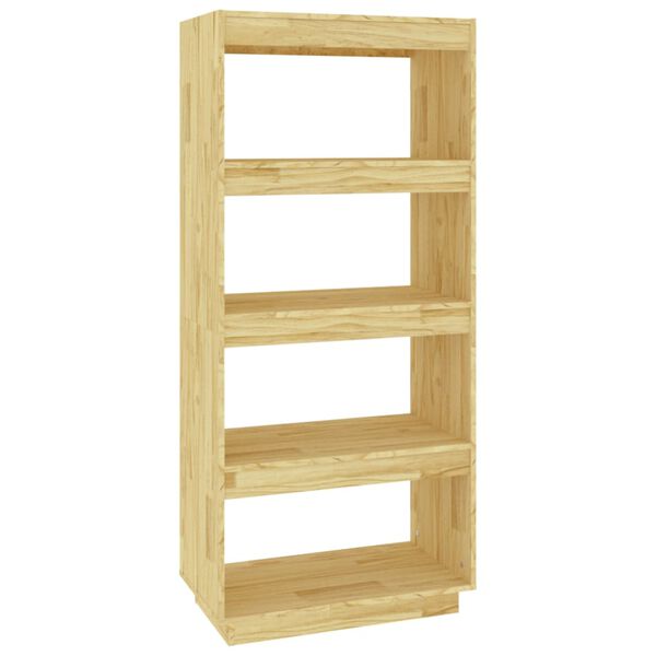 vidaXL Book Cabinet Natural Pine Solid pinewood Medium Book Cabinet