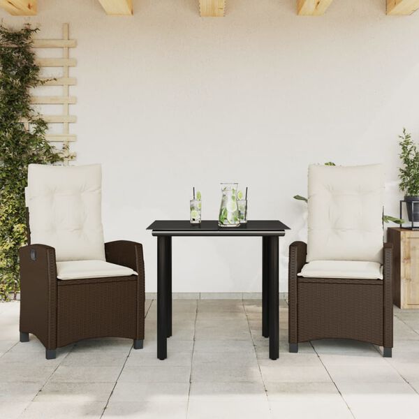 vidaXL Garden Dining Set Brown, Cream