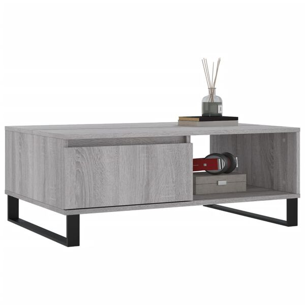 vidaXL Coffee Table Gray Sonoma Engineered wood, Iron Medium
