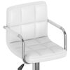 vidaXL Bar Stool Set of 2 White Chromed steel, faux leather Adjustable