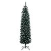 vidaXL Artificial Christmas Tree Green and White PVC, Steel 82.7 in