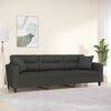vidaXL 3-Seater Sofa with Pillows&Cushions Dark Gray 82.7" Microfiber Fabric