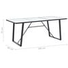 vidaXL Dining Table White with marble pattern, Black