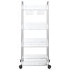 vidaXL Storage Trolley 4-Tier Transparent 14.6x11.0x37.4" Acrylic