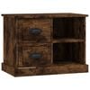 vidaXL Bedside Cabinet Smoked oak Engineered wood 23.6 x 14.0 x 17.7 in