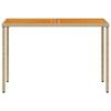 vidaXL Garden Table Beige PE Rattan, Powder-Coated Steel, Solid Acacia Wood