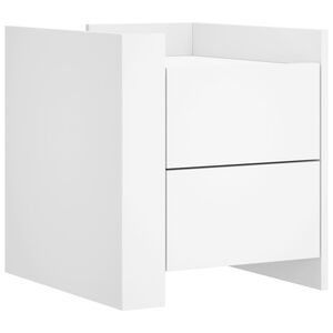 vidaXL Bedside Cabinet White Engineered wood 17.7 x 19.7 x 19.7 in