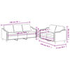 vidaXL Sofa Set Taupe Fabric (100% polyester), metal, textilene, plywood