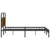 vidaXL Bed Frame Smoked oak Steel Queen Bed Frame Rectangular