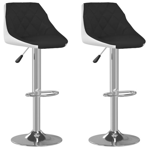 vidaXL Bar Stool Set of 2 Black and White
