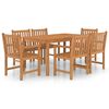 vidaXL Garden Dining Set Natural Teak Solid Teak Wood 7-Piece Set