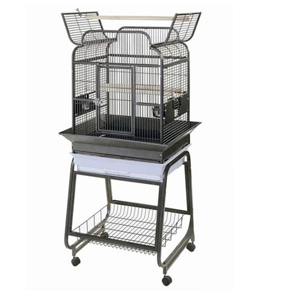 Strong Parrot Cage Silverstone Gray Metal Large Rollable Bird Cage