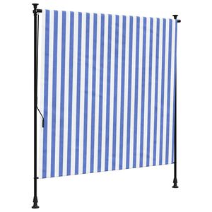 vidaXL Outdoor Roller Blind Blue and White