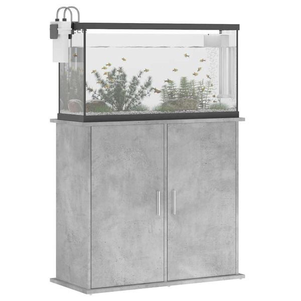 vidaXL Aquarium Stand Concrete Grey Engineered Wood 31.9 x 14.2 x 28.7 in