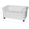 vidaXL Sofa White Artificial leather, MDF, Plywood, Wooden frame