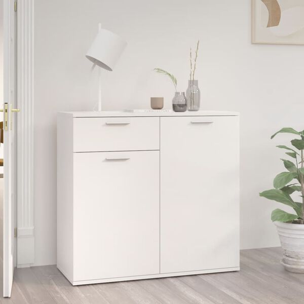 vidaXL Sideboard High gloss white Engineered wood Medium Sideboard