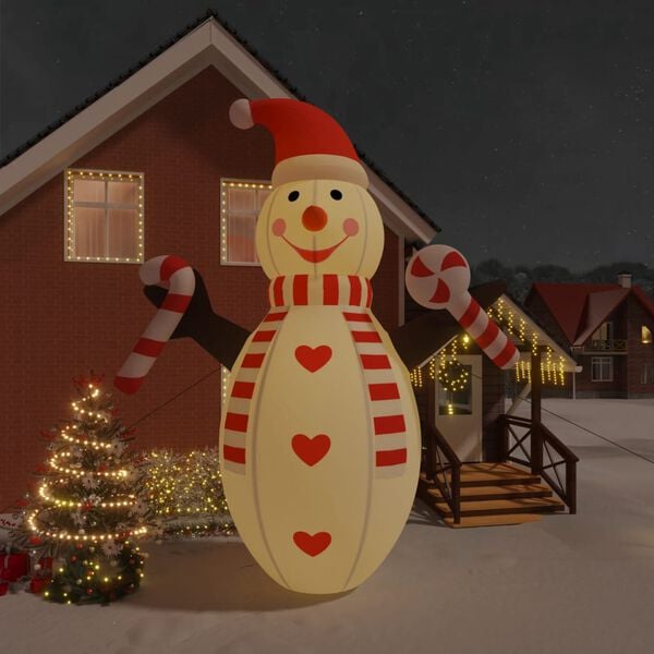 vidaXL Inflatable Snowman Multicolour Oxford fabric Large