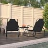 vidaXL Sun Lounger Set of 2 Black Powder-coated steel, textilene