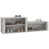 vidaXL Shoe Cabinet Concrete Grey Engineered Wood 59.1 x 13.8 x 17.7 in