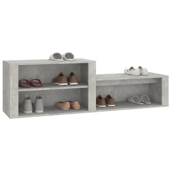 vidaXL Shoe Cabinet Concrete Grey Engineered Wood 59.1 x 13.8 x 17.7 in