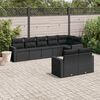 vidaXL Garden Sofa Set Black PE Rattan, Powder-Coated Steel Large