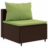 vidaXL Patio Sofa Set Brown PE rattan, powder-coated steel, tempered glass