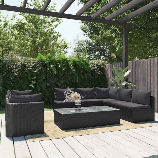 vidaXL Garden Sofa Black