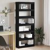 vidaXL Book Cabinet Black 31.50 x 11.81 x 77.95 in Engineered Wood