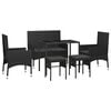 vidaXL Garden Lounge Set Black PE rattan 6 Piece Set Tough