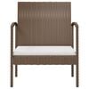 vidaXL Garden Lounge Set Poly rattan brown, cream white cushions