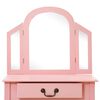 vidaXL Dressing Table with Stool Pink 25.6x14.2x50.4" Paulownia Wood MDF