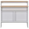 vidaXL Bar Table White and Oak Engineered wood 51.2x15.7x47.2 in