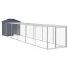 vidaXL Chicken Cage Anthracite Galvanized Steel Large Durable