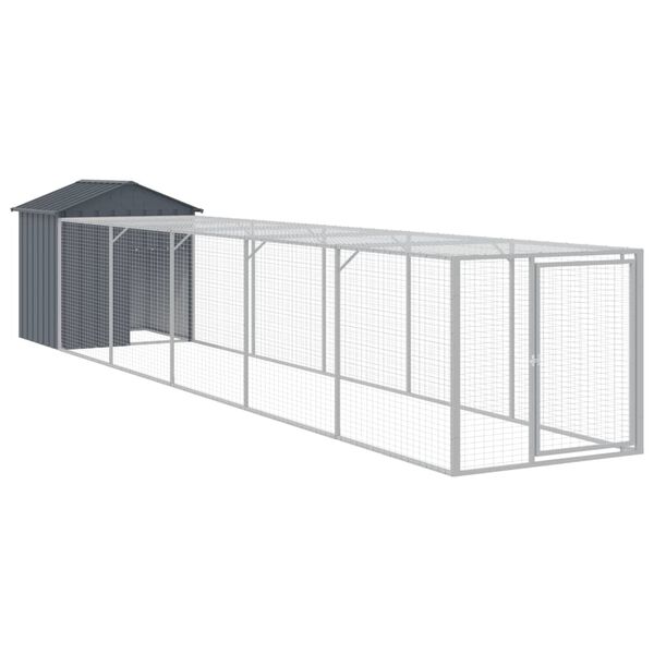 vidaXL Chicken Cage Anthracite Galvanized Steel Large Durable