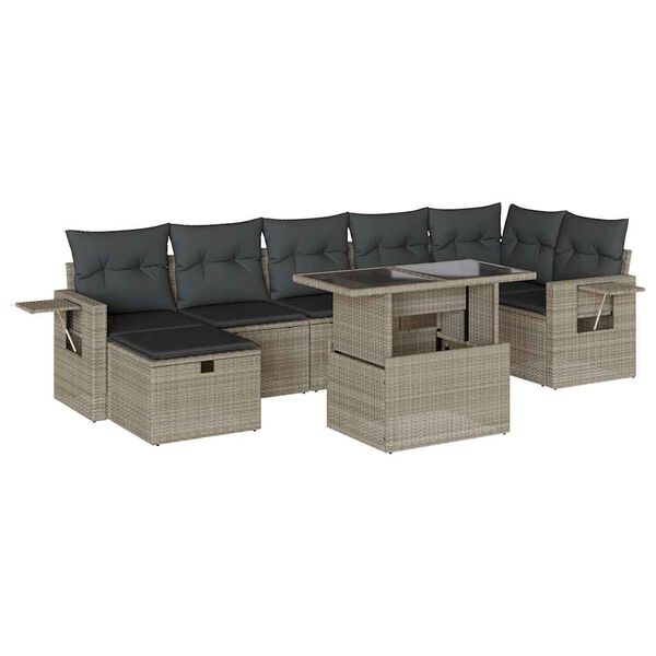 vidaXL Garden Sofa Set Light Grey