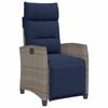 vidaXL Reclining Garden Chair Grey, Navy Blue