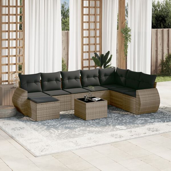 vidaXL Garden Sofa Set Grey