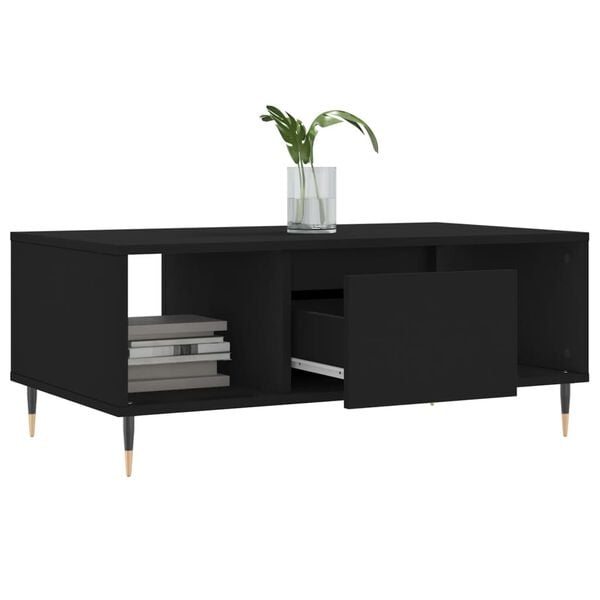 vidaXL Coffee Table Black Engineered Wood Medium Coffee Table