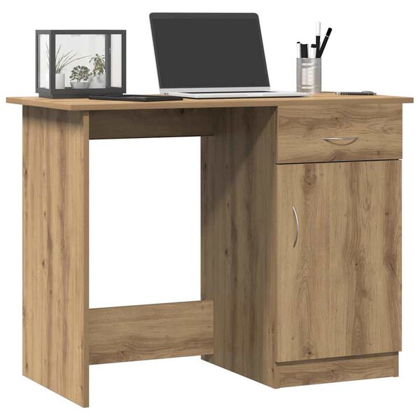 vidaXL Desk Artisan Oak Engineered Wood 39.4 x 19.7 x 29.9 in Desk