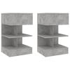 vidaXL Bedside Cabinet Set of 2 Concrete grey Engineered wood Medium