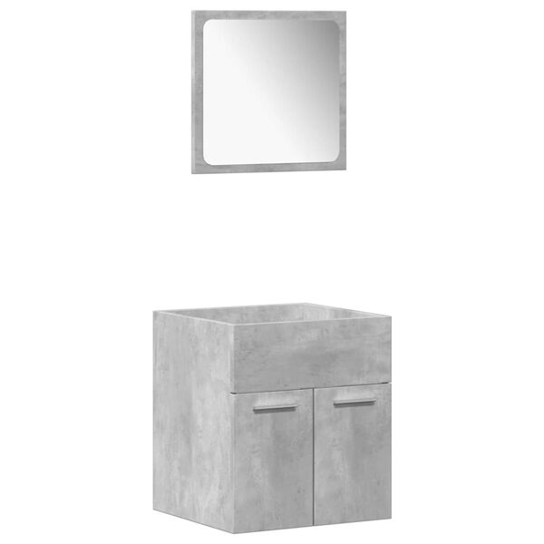 vidaXL Bathroom Furniture Set Concrete Gray, White