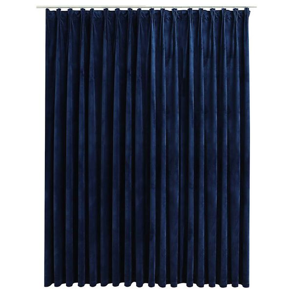 vidaXL Blackout Curtain with Hooks Velvet Dark Blue 114.2x96.5"