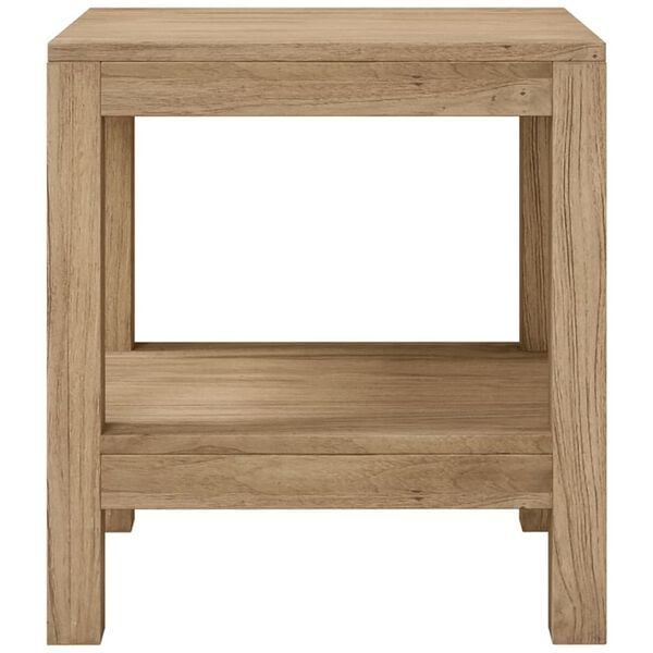 vidaXL Bathroom Side Table Natural Teak Solid Teak Wood 17.7x13.8x17.7 in