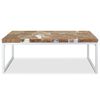 vidaXL Coffee Table White Teak Wood Medium Durable Coffee Table
