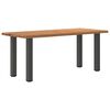 vidaXL Dining Table Light Brown Solid Oak Wood Large Adjustable Feet