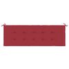 vidaXL Patio Bench with Wine Red Cushion 59.1 " Solid Teak Wood