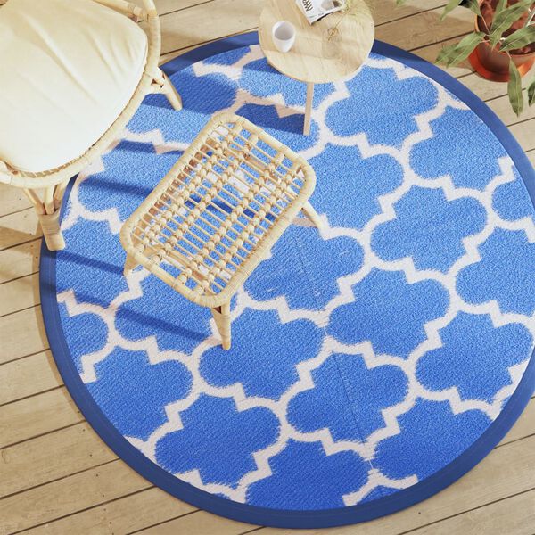 vidaXL Outdoor Carpet Blue Polypropylene Reversible Outdoor Carpet